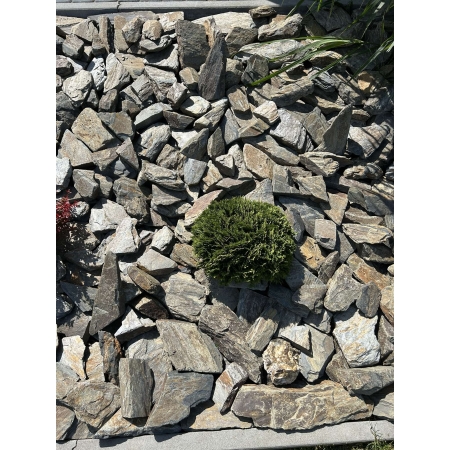 Kamień naturalny łupek szarogłazowy na skalniak, kamień skalniakowy 10-30 cm 1000 kg  TONA